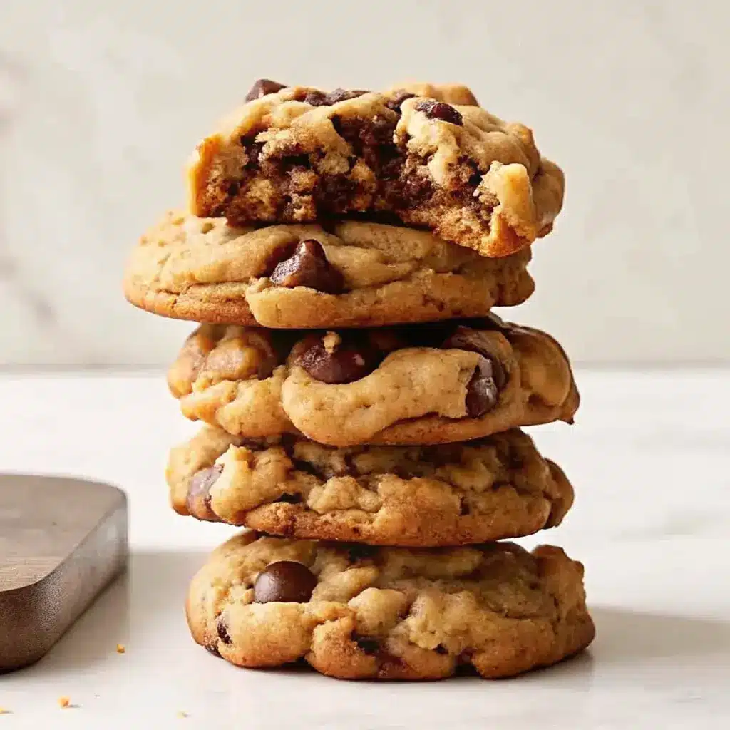 Small Batch Chocolate Chip Cookies You’ll Crave Every Time 6 Stack of thick chocolate chip cookies with a bite taken