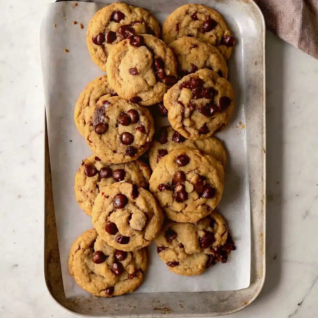 Small Batch Chocolate Chip Cookies You’ll Crave Every Time 4 Freshly baked small-batch chocolate chip cookies on a tray