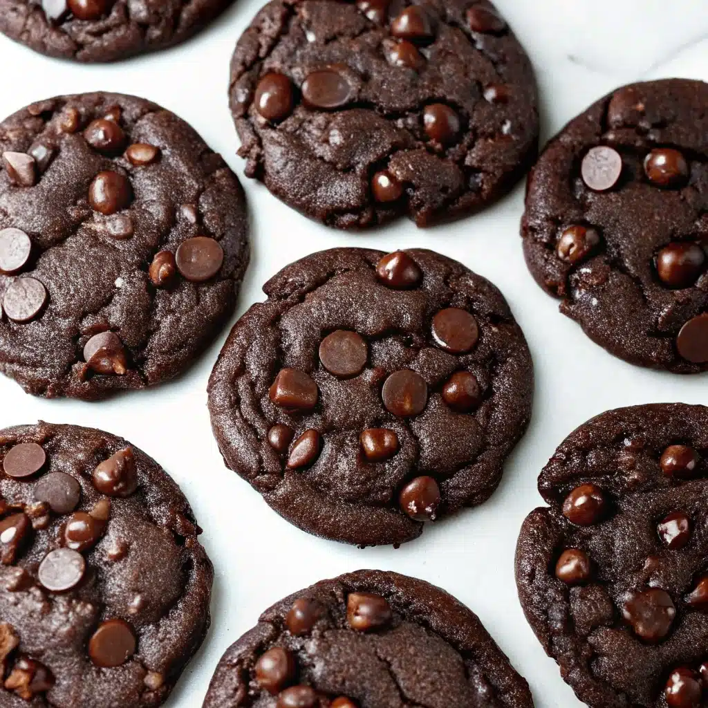 Double Chunk Chocolate Cookie – The Ultimate Gooey Treat You Can Bake at Home 4 Bakery-style double chunk chocolate chip cookies with melted chocolate chips