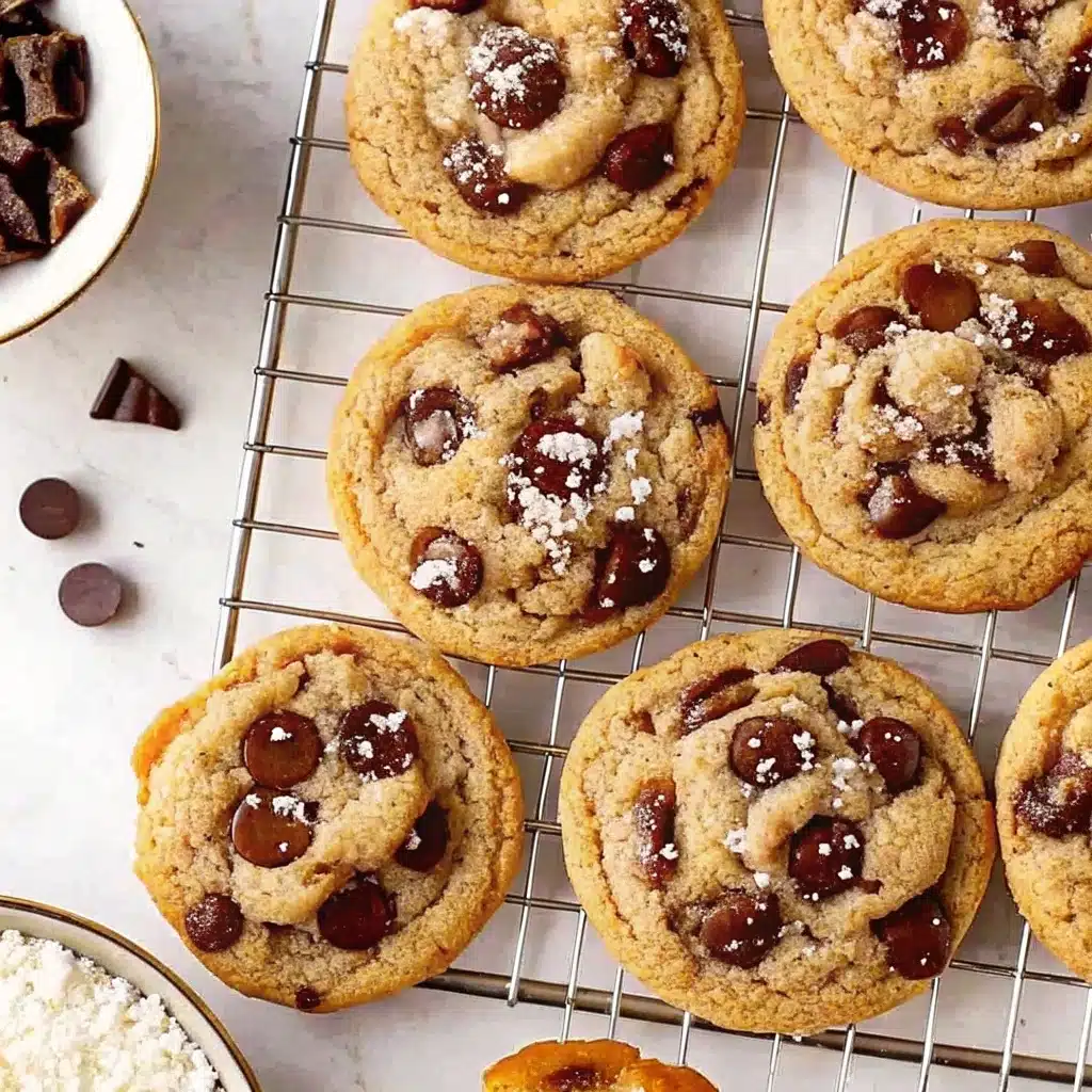 Vegan Chocolate Chip Cookies That Taste Just Like Grandma’s 4 Vegan chocolate chip cookies cooling on a wire rack