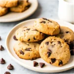Chocolate chip cookies with almond flour and a glass of milk