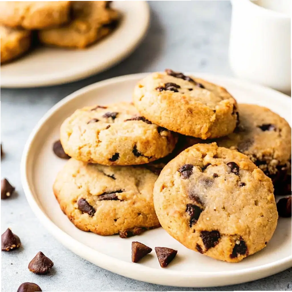 Chocolate Chip Protein Cookies: Soft, Healthy, And Packed With Flavor 3 Chocolate chip cookies with almond flour and a glass of milk