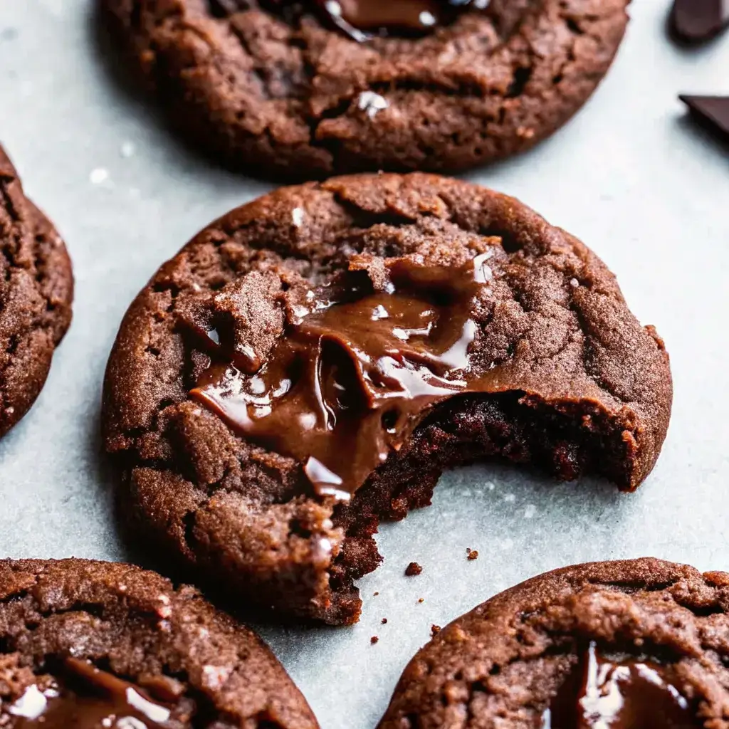 Gluten Free Chocolate Cookie Recipe: Soft, Crinkled & Chewy Every Time 2 Gluten-free chocolate cookie recipe with glossy melted chocolate and crispy edges