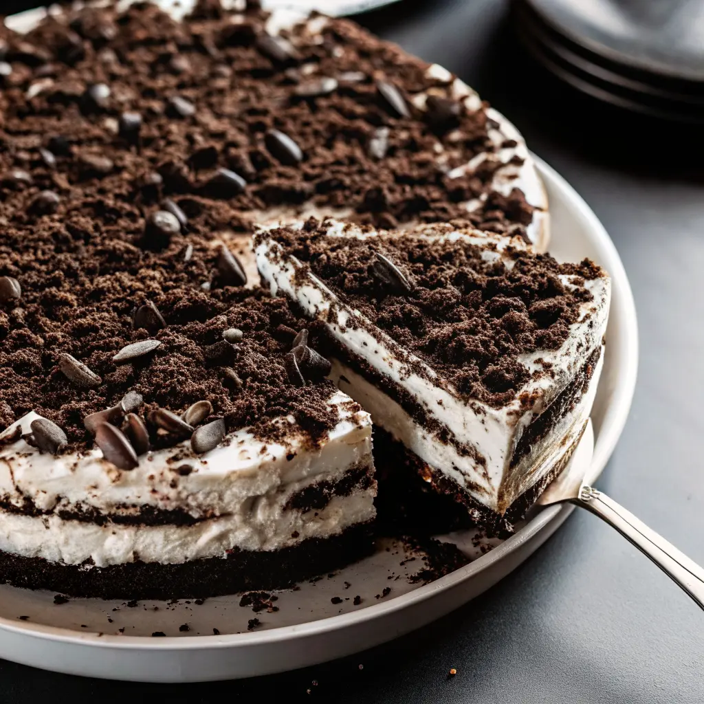 Cookies and Cream Ice Cream Cake – Easy No-Bake Frozen Favorite 4 Whole cookies and cream ice cream cake with Oreo crumb topping