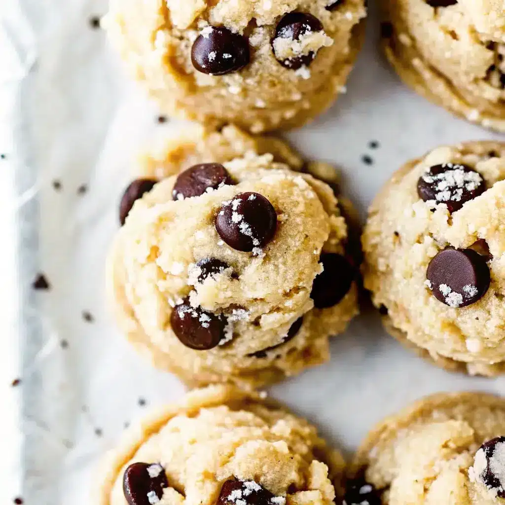 Is Eat Party Vegan Cookie Dough Chocolate Chip Keto? Everything You Need to Know 6 Scoops of healthy vegan cookie dough with chocolate chips on parchment paper
