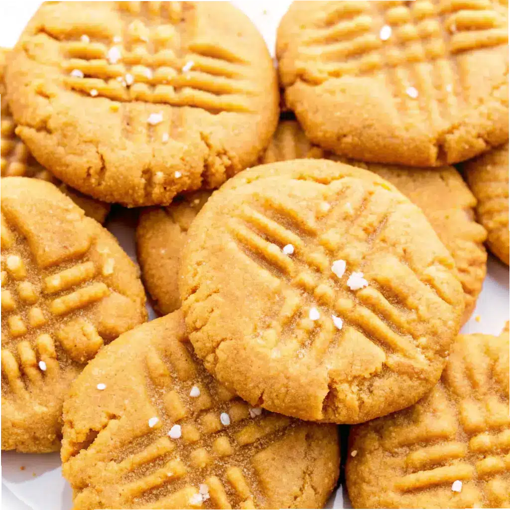 3 Ingredient Peanut Butter Cookies No Egg – Soft, Sweet & Simple 3 3 Ingredient Peanut Butter Cookies No Egg topped with sea salt