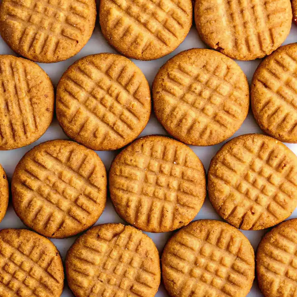 3 Ingredient Peanut Butter Cookies No Egg – Soft, Sweet & Simple 2 Flat-lay of 3-ingredient vegan peanut butter cookies with crosshatch marks