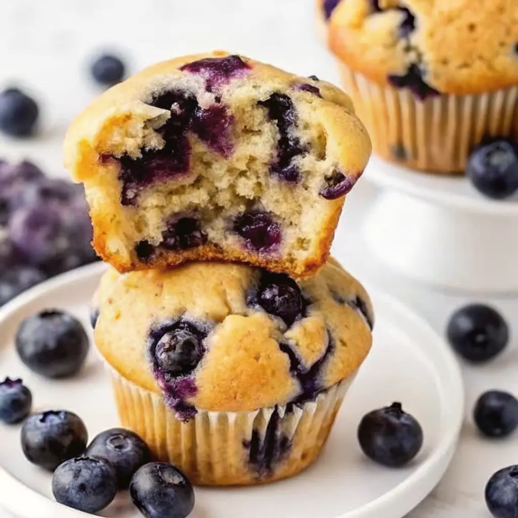 Cottage Cheese Blueberry Muffins: High-Protein, Easy, and Delicious 3 Fluffy cottage cheese blueberry muffin with juicy berries and golden top