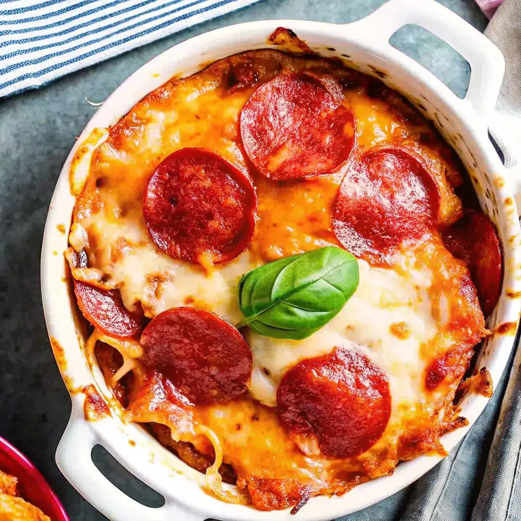 Cottage Cheese Pizza Bowl Recipe: Easy, Cheesy, and High-Protein 3 Pepperoni cottage cheese pizza bowl with melted cheese and basil