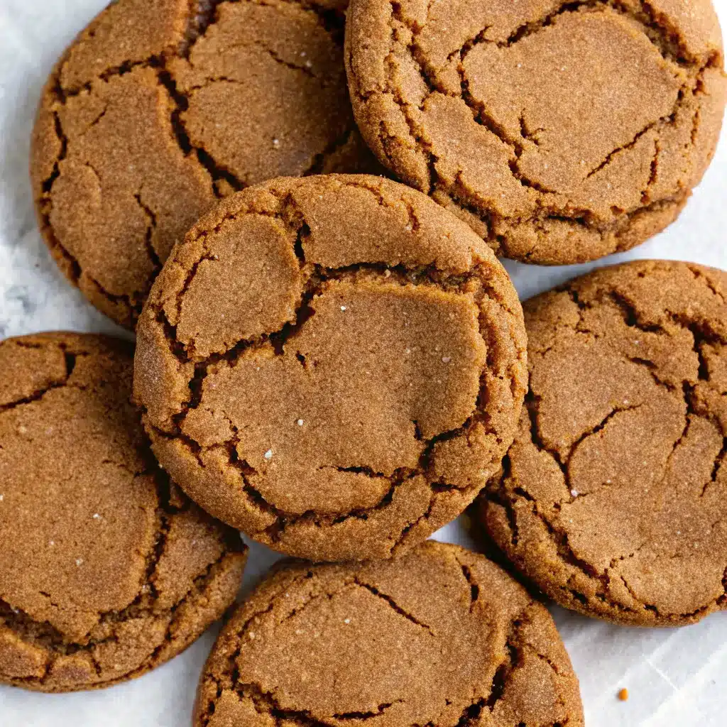 Ginger Molasses Cookies – Soft, Chewy & Full of Flavor 3 Close-up of soft ginger molasses cookies with signature crackly tops