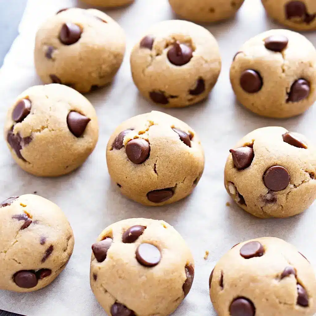Low Calorie Cookie Dough Bites Everyone Can Enjoy 4 Batch of low calorie cookie dough bites on parchment paper