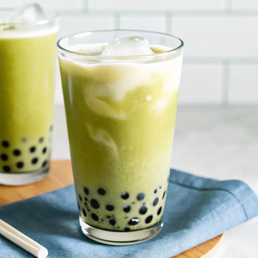 Matcha Green Tea Bubble Tea Recipe: Easy and Refreshing 4 Creamy iced matcha bubble tea with tapioca pearls