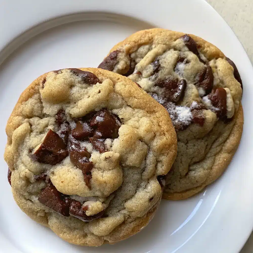 Vietnamese Coffee Cookies Recipe: Bold, Chewy & Full of Flavor 2 Vietnamese coffee cookies with rich chocolate chunks on a white plate.