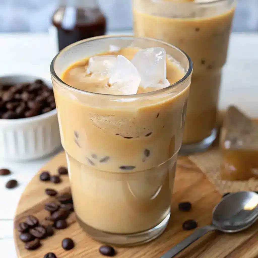 Vietnamese Iced Coffee Recipe: Strong, Sweet, And Easy To Make 2 Refreshing glass of Vietnamese iced coffee with ice cubes on a wooden board